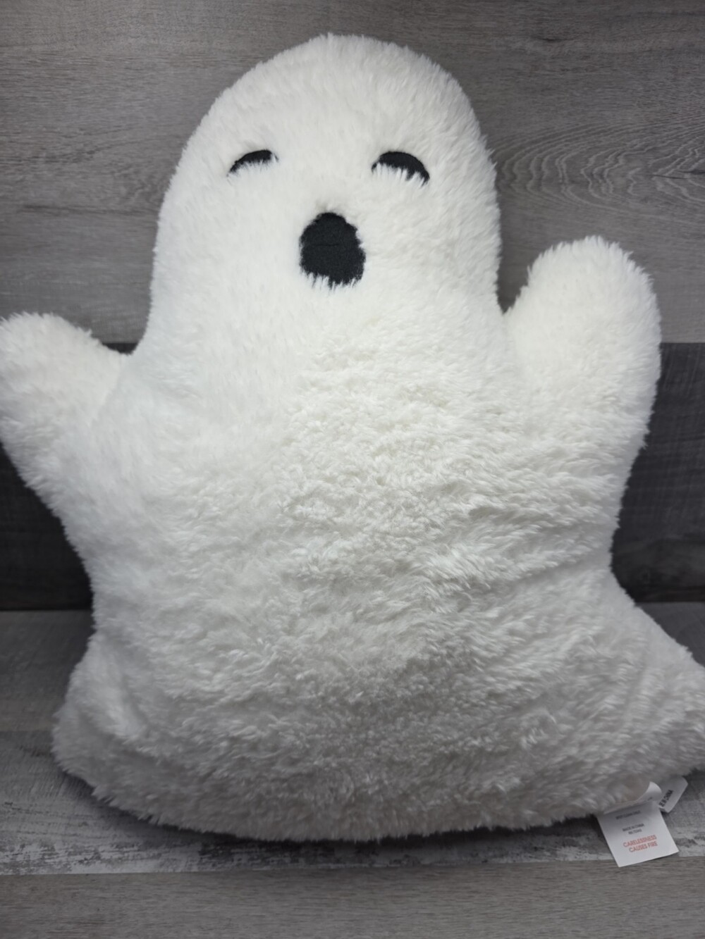 Novogratz Halloween Ghost Shaped Sherpa Plush Throw Pillow Oversized 19" Bin 140